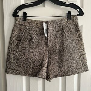 NWT Joie Abreal Snakeskin High Waisted Lamb Leather Gravel Shorts Women’s Size 6